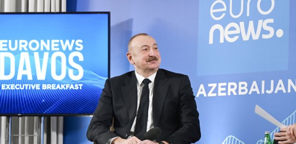 Prezident Davosdan bu kadrları paylaşdı - Video