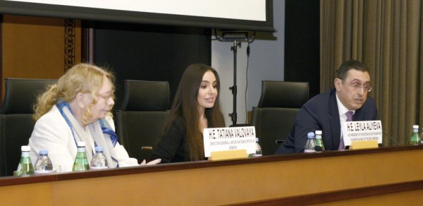 Leyla Əliyevanın iştirakı ilə Cenevrədə Xəzər dənizinin ekoloji problemləri müzakirə olunub - FOTOLAR