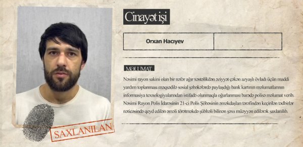 Xəstə uşağa toplanan vəsaiti talayan şəxs saxlanıldı