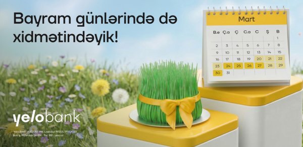 “Yelo Bank” bayram günlərində xidmətində olacaq
