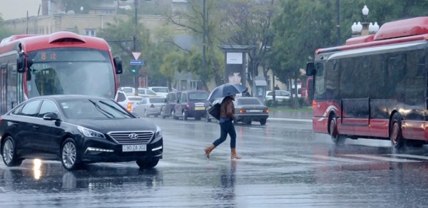 Sabah intensiv yağış yağacaq, şimşək çaxacaq, dolu düşəcək