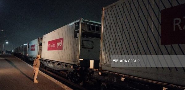 Rusiyadan İrana qatarla göndərilən humanitar yardım Astara stansiyasına çatıb