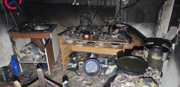 Gəncədə ev yanaraq külə döndü - Video