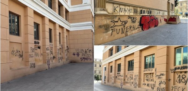 Nizami Kino Mərkəzinin divarlarına qraffiti çəkən şəxslərin kimliyi məlum olub