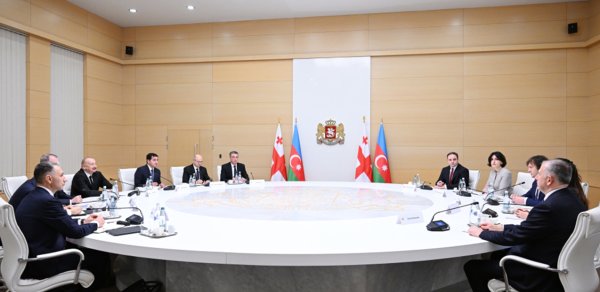 Prezidentin Kobaxidze ilə geniş tərkibdə görüşü - Fotolar