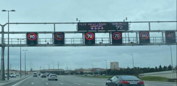 Küləyə görə bu yolda sürət həddi endirildi