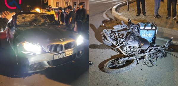 “BMW” ilə motosiklet toqquşdu