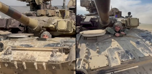 Rafael İskəndərov tank "sürdü" - Video