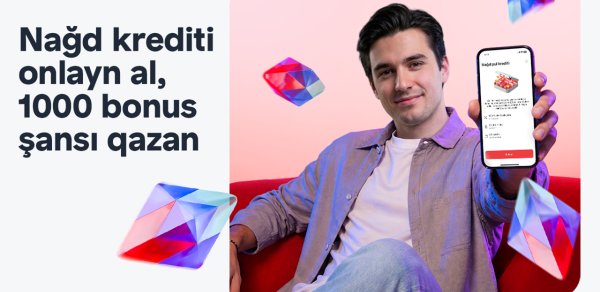 “Birbank”dan onlayn nağd kredit rəsmiləşdirin - 1000 bonus qazanmaq şansı əldə edin