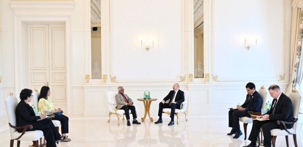 Prezident Mavriki Prezidenti ilə görüşdü - FOTOLAR