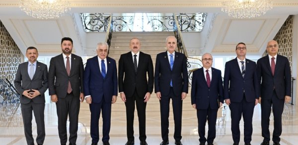 İlham Əliyev Türkiyə Böyük Millət Məclisinin sədrini qəbul etdi