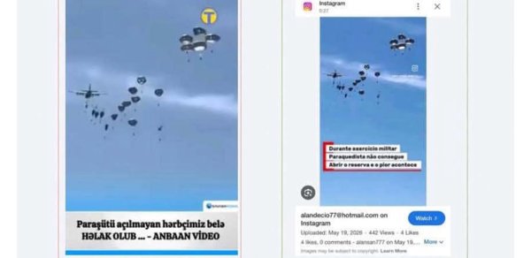 Ölən hərbçimizlə bağlı yayılan paraşüt görüntüləri yalandır - Foto