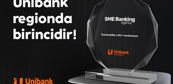 Unibank “Dayanıqlılıq / ESG” nominasiyası üzrə regionda birinci oldu