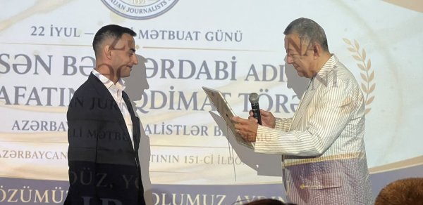 Aydın Tağıyev Həsən bəy Zərdabi adına mükafata layiq görülüb