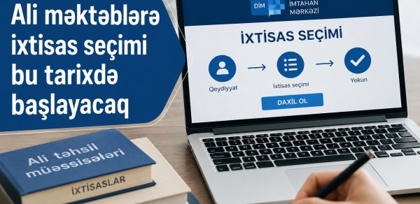 Ali məktəblərə ixtisas seçimi bu tarixdə başlayacaq