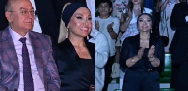 Nazir xanımı ilə festivalı izlədi - FOTO