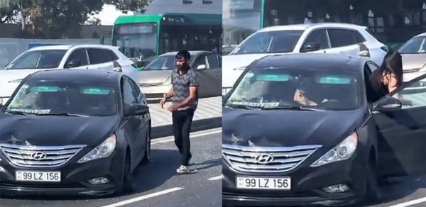 Bakıda yol qəzası - “Hyundai” əks yola düşdü