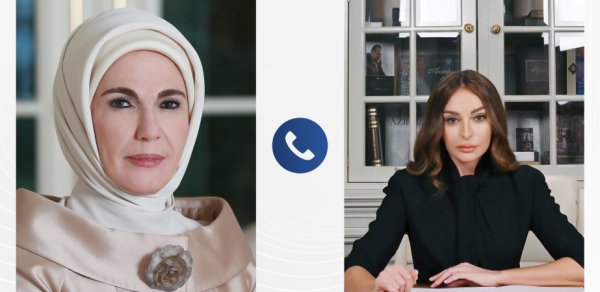 Əminə Ərdoğan Mehriban Əliyevanı təbrik etdi