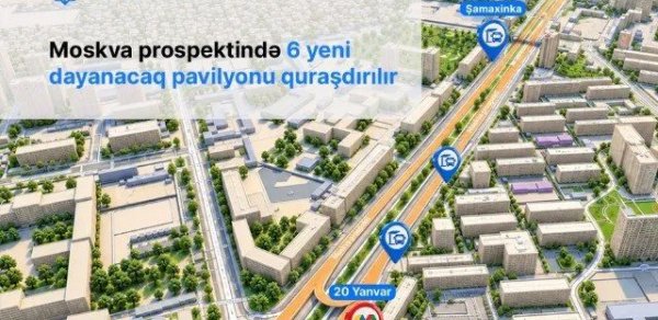 Bu istiqamətdə 6 yeni dayanacaq pavilyonu quraşdırılır