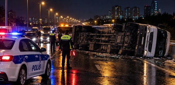 Zığ şosesində yük maşını aşdı: Yol bağlandı