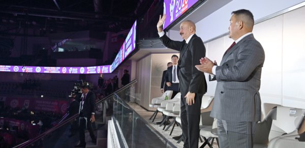 İlham Əliyev cüdo üzrə dünya çempionatının açılış mərasimini izləyir