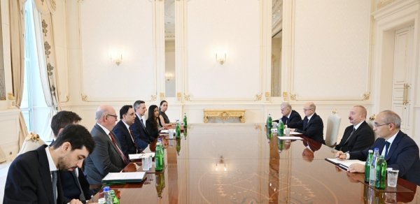 Prezident Böyük Britaniyanın ticarət üzrə dövlət nazirini qəbul etdi - FOTOLAR