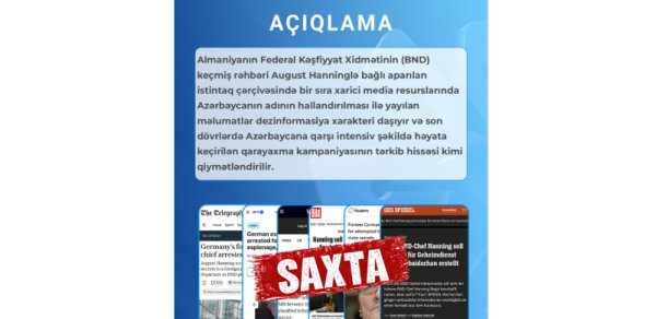 "Der Spiegel" və digər xarici KİV-də yayılan iddialara Azərbaycandan reaksiya