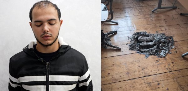 Məktəbdə yanğın törətməyə cəhddə şübhəli bilinənlər saxlanıldı - FOTO