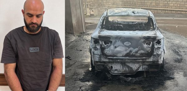Qaradağda məktəb direktorunun avtomobilini yandıran şəxs həbs edildi