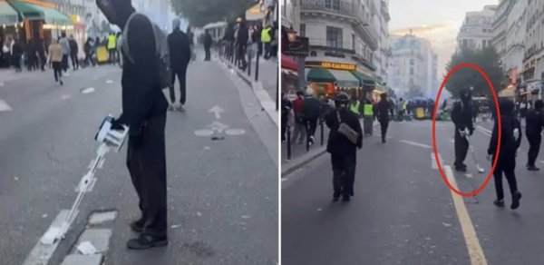 Mağazadan oğurladığı tozsoranla küçəni təmizlədi
