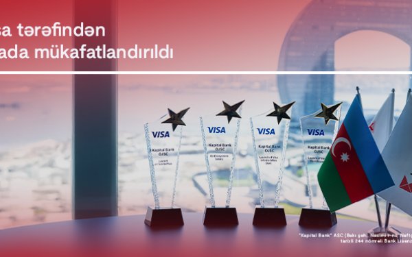 Kapital Bank Visa şirkəti tərəfindən 4 mükafata layiq görüldü