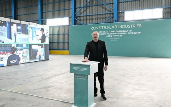 Goranboy rayonunda tikinti materialları istehsalı müəssisəsi istifadəyə verilib