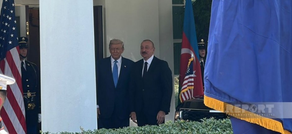 Donald Trampla İlham Əliyevin görüşü başlayıb - VİDEO
