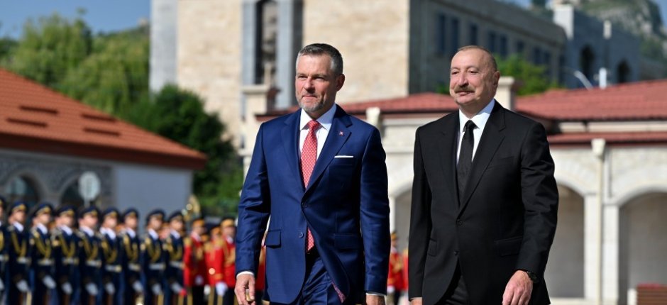 Slovakiya Prezidentinin Şuşada rəsmi qarşılanma mərasimi oldu - FOTOLAR