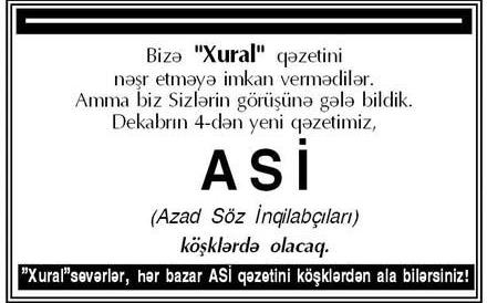 “Xural”çılar yeni qəzet nəşr edəcək