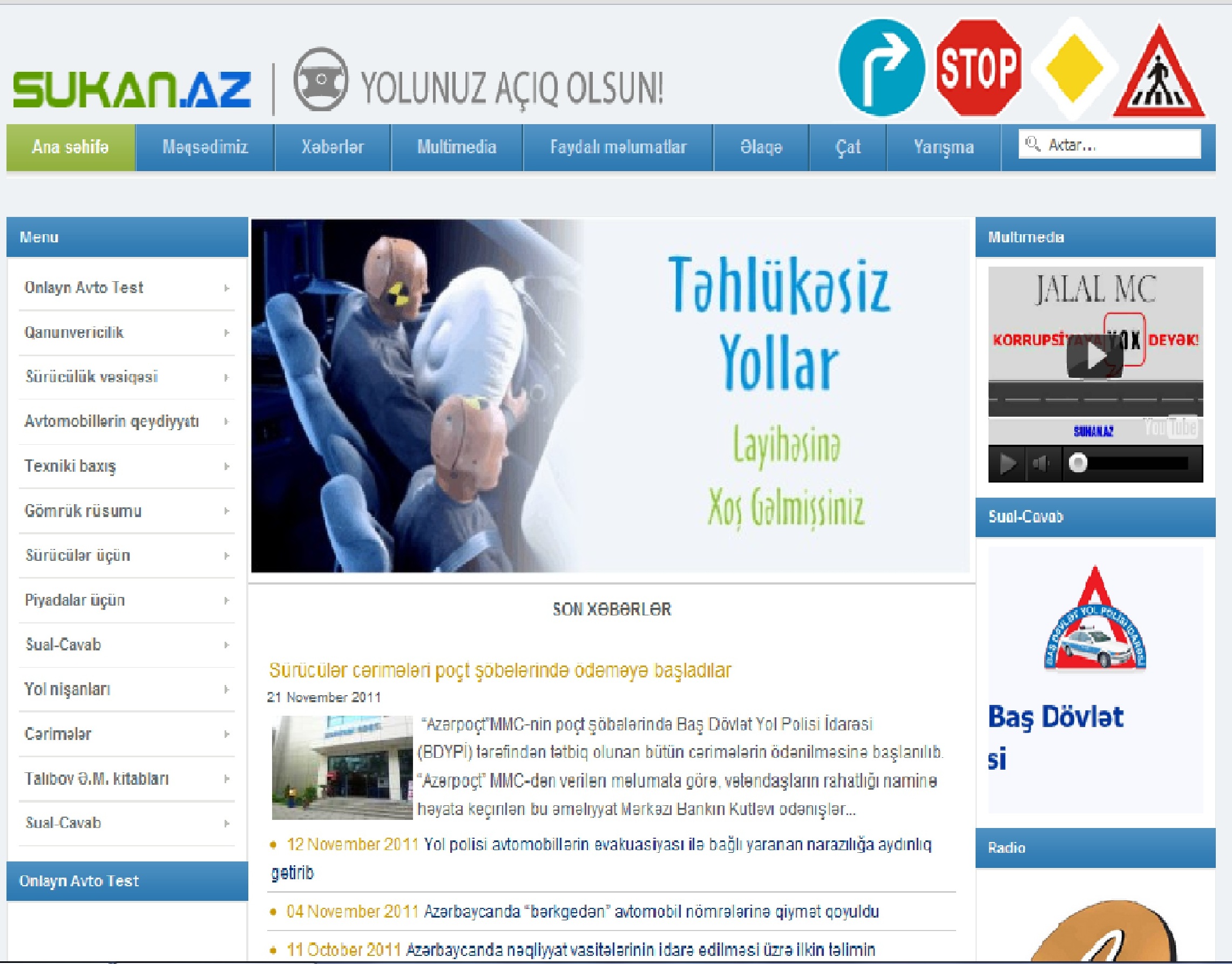 Yol hərəkəti qaydaları ilə bağlı yeni portal yaradıldı -SÜKAN.AZ