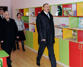 Prezident uşaq baxçasının açılışında oldu - FOTOLAR