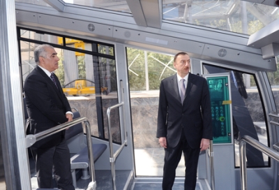 Prezident İlham Əliyev funikulyorda - FOTOLAR