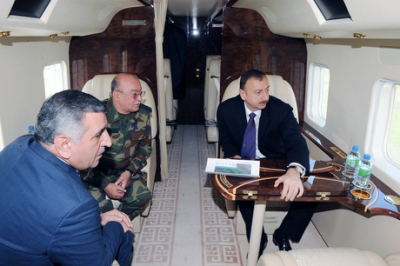 Prezident və nazir Zaqatalaya helikopterdən baxdılar - FOTOLAR