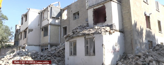 Bakıda daha 2 bina sökülür - ŞƏRHSİZ VİDEO