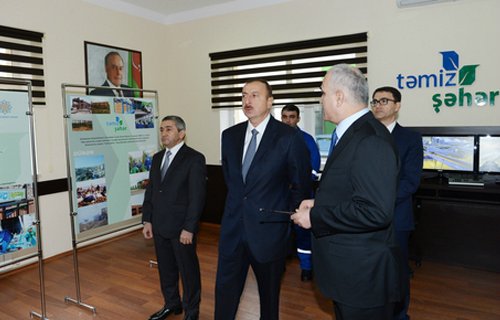 Prezidenti İlham Əliyev Balaxanıda bərk məişət tullantılarının çeşidlənməsi zavodunun açılışında iştirak etdi - FOTOLAR