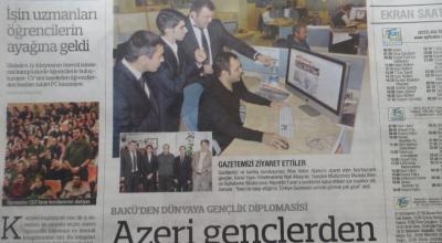 Türkiyənin nüfuzlu qəzeti azərbaycanlı gənclərdən yazdı - FOTOLAR