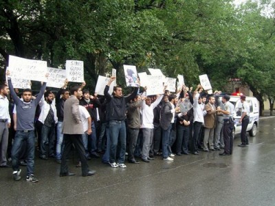 Siyəzəndə fəhlələr etiraz aksiyası keçirib