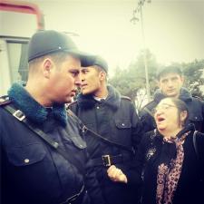Bakıda məcburi köçkünlər yolu bağladı -  FOTO 