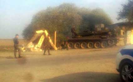 Azərbaycanda tank dayanacağı uçurub - FOTOLAR 