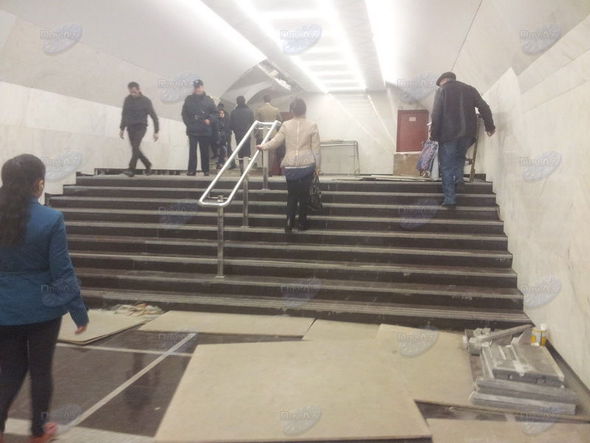 ‘28 May’ stansiyasındakı insidentə metropolitendən reaksiya - FOTOLAR
