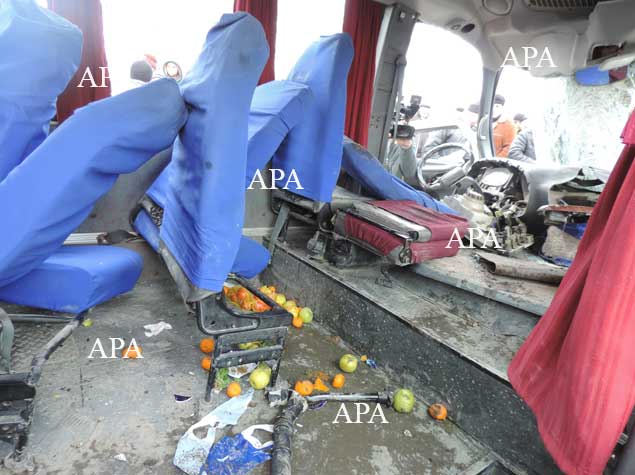 Xaçmazda sərnişin avtobusu qəzaya uğrayıb, 7 nəfər xəsarət alıb- FOTOLAR 