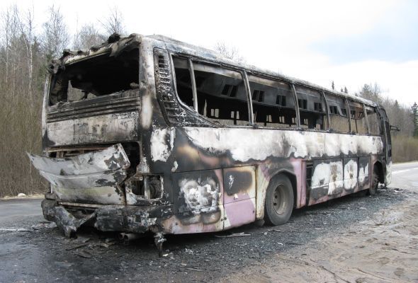 Azərbaycan zəvvarlarını Kərbəlaya aparan avtobus yandı:  41 yaralı 