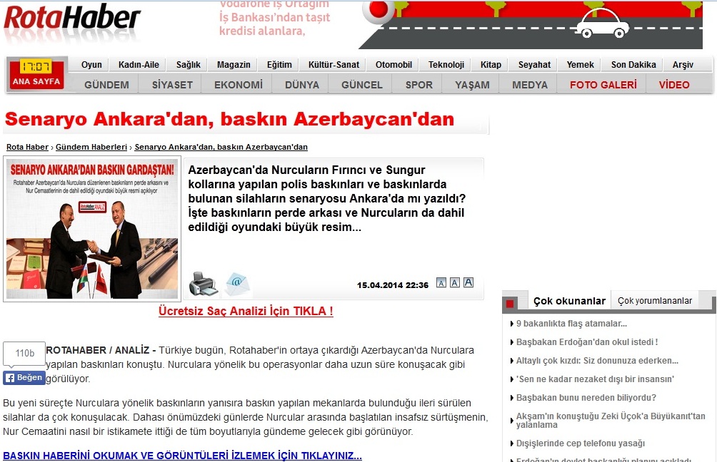 Türkiyə mediyası Azərbaycandakı ‘nurçu’ əməliyyatlarından yazdı -  FOTO