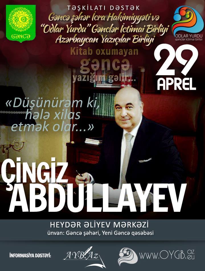 Çingiz Abdullayev Gəncədə gənclərlə görüşəcək